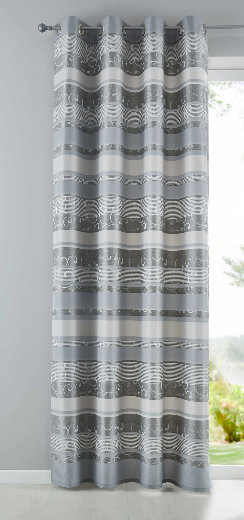 Vorhang Ösen Jacquard Blickdicht Manisa Schal Musterung Verdunkelung Gardine 10000141
