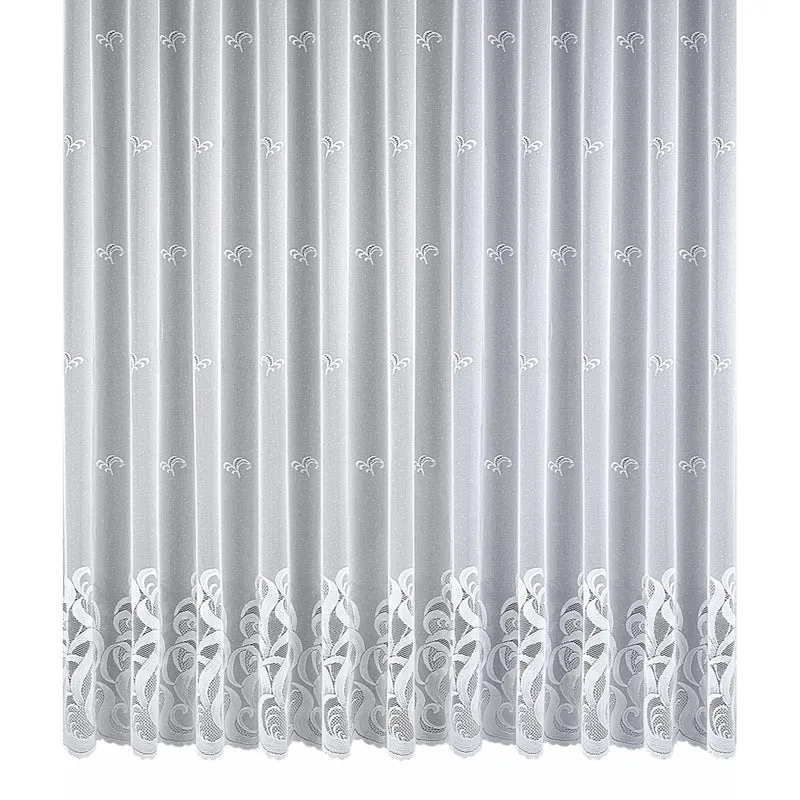 Jacquard Fensterstore Lauren Weiß mit Faltenband - Albani Gardine