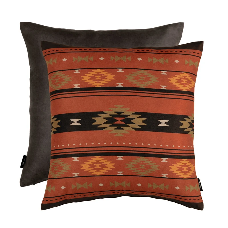 Kissenhülle Delhi - Rotbraun mit Ton-in-Ton-Muster 45x45 cm