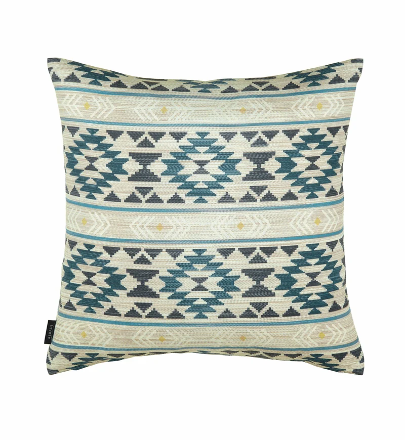 Kissenhülle Hati - Grau-Blau mit Ton-in-Ton-Muster 45x45 cm