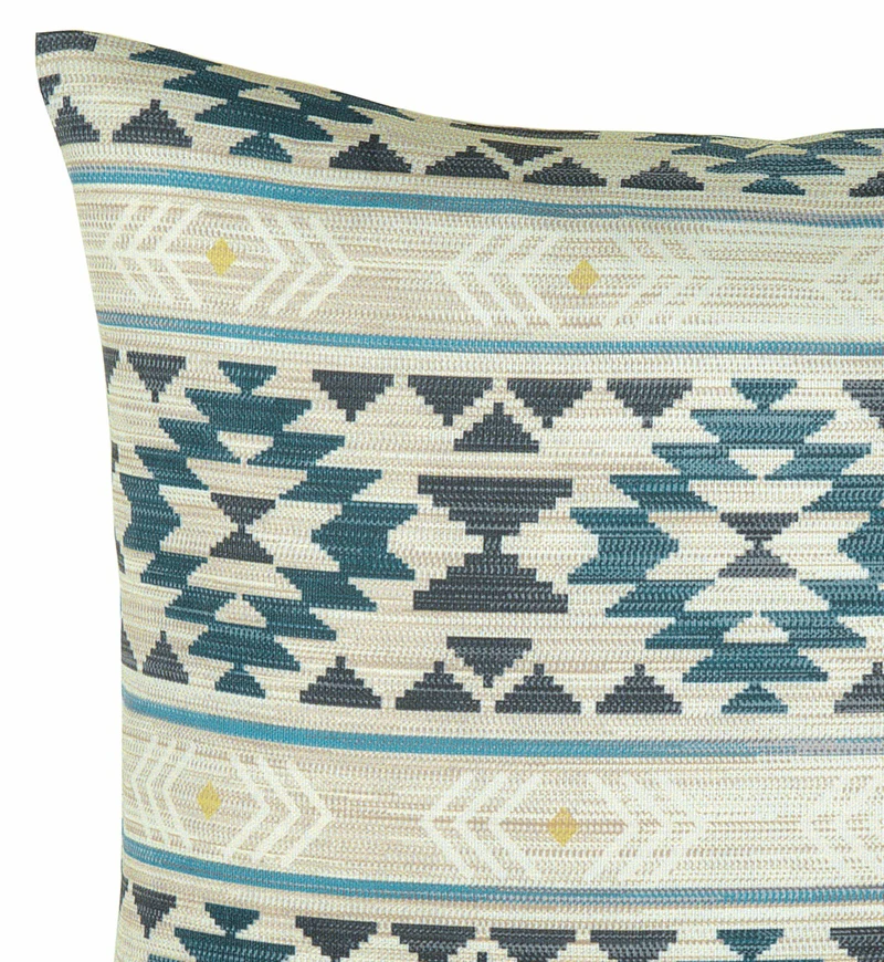 Kissenhülle Hati - Grau-Blau mit Ton-in-Ton-Muster 45x45 cm