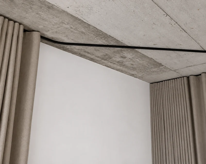 MHZ 01-2334 – flache Aluminium-Vorhangschiene nach Maß 1-läufig biegbar Deckenmontage
