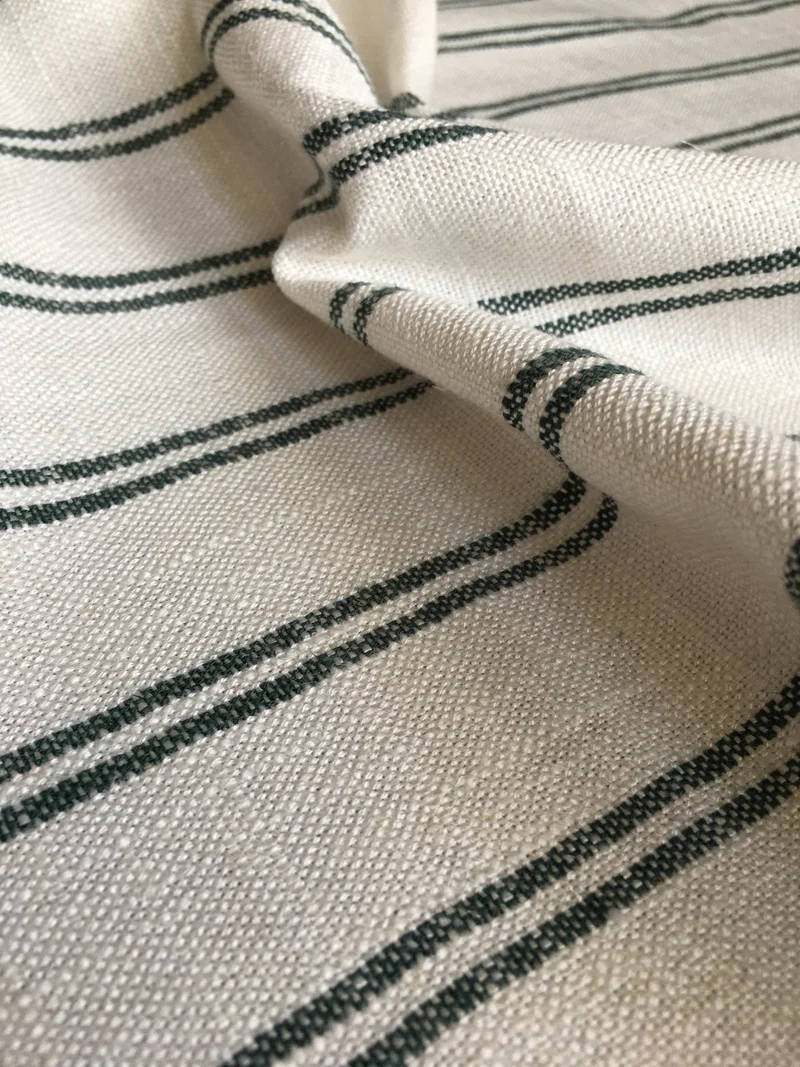 Viskose Feiner Streifen - creme & forstgrün