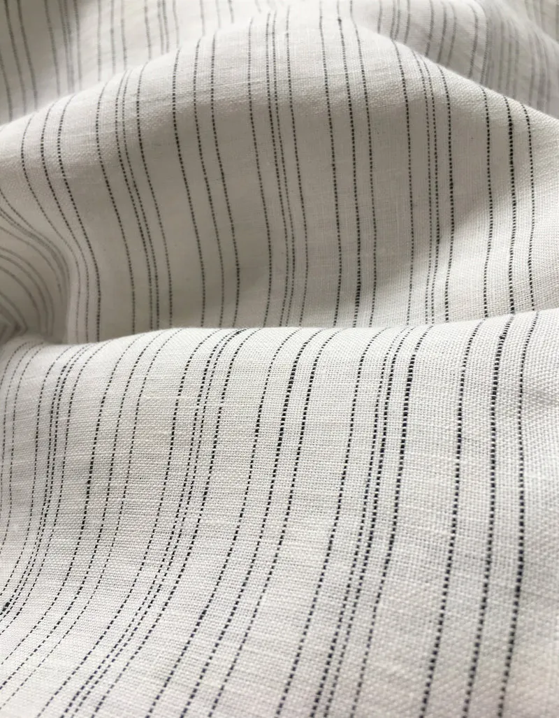 Gardinenstoff Lino Stripe - black 310 cm