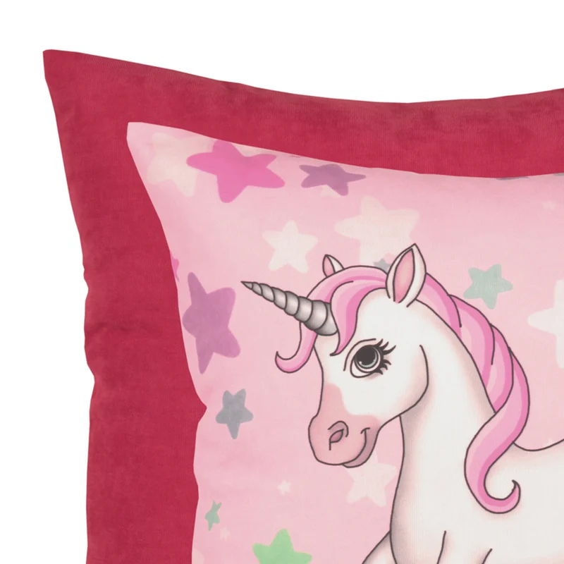 Kissenhülle Einhorn - Magische Unicorn Zierkissenhülle 40x40cm