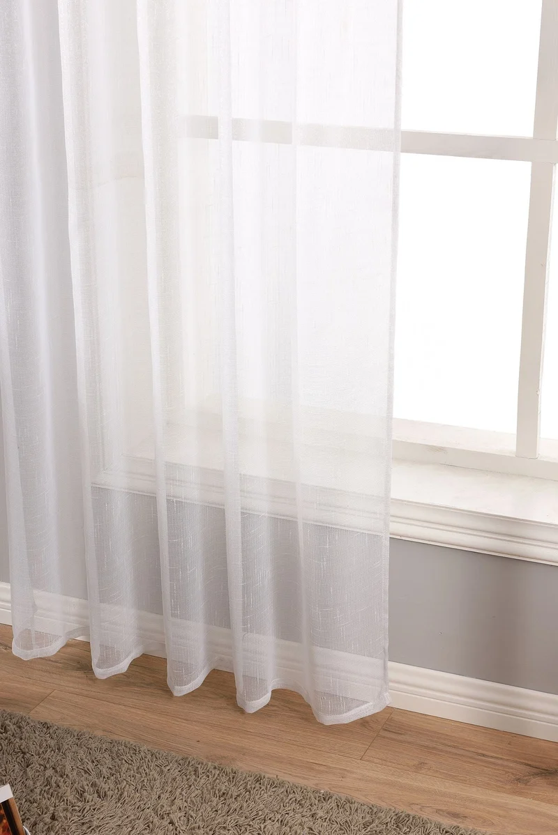 Transparente Gardine Vorhang Schal verdeckte Schlaufen Lurex Garn glänzend (Höhe x Breite cm) 20477