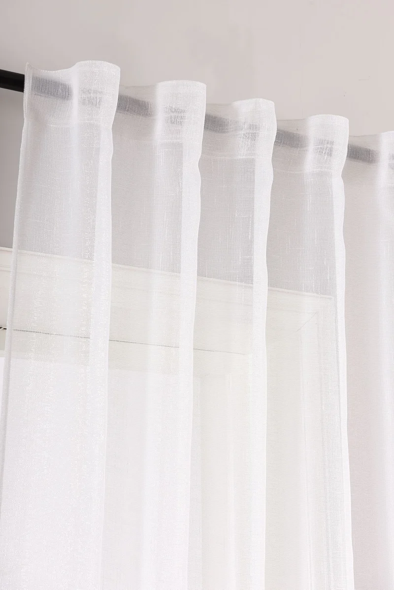 Transparente Gardine Vorhang Schal verdeckte Schlaufen Lurex Garn glänzend (Höhe x Breite cm) 20477