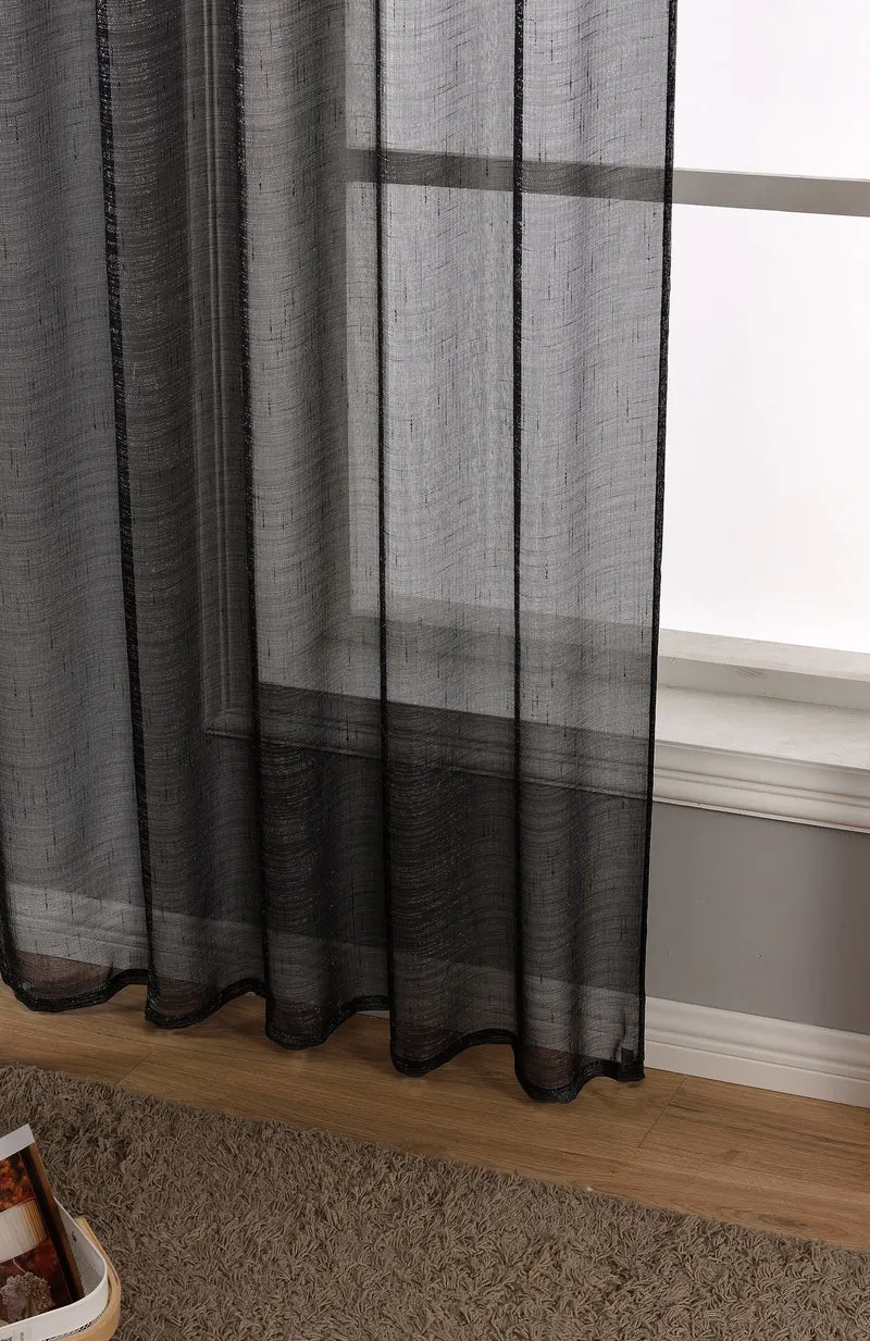 Transparente Gardine Vorhang Schal verdeckte Schlaufen Lurex Garn glänzend (Höhe x Breite cm) 20477