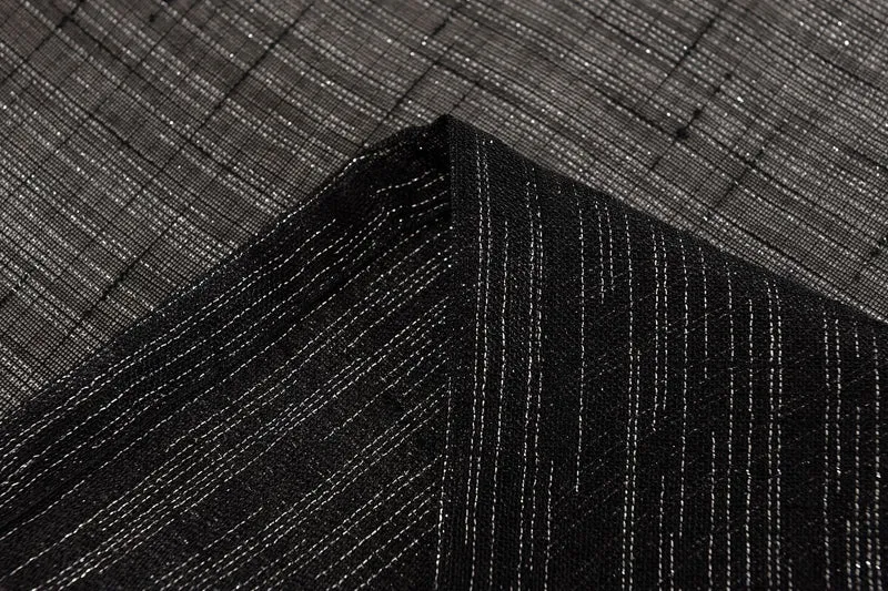 Transparente Gardine Vorhang Schal verdeckte Schlaufen Lurex Garn glänzend (Höhe x Breite cm) 20477