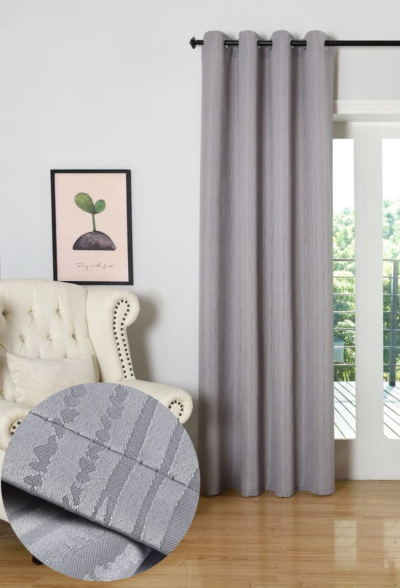 Vorhang Jacquard Deko Gardine Ösen feine Musterung blickdicht lichdurchlässig (Höhe x Breite cm) 20480