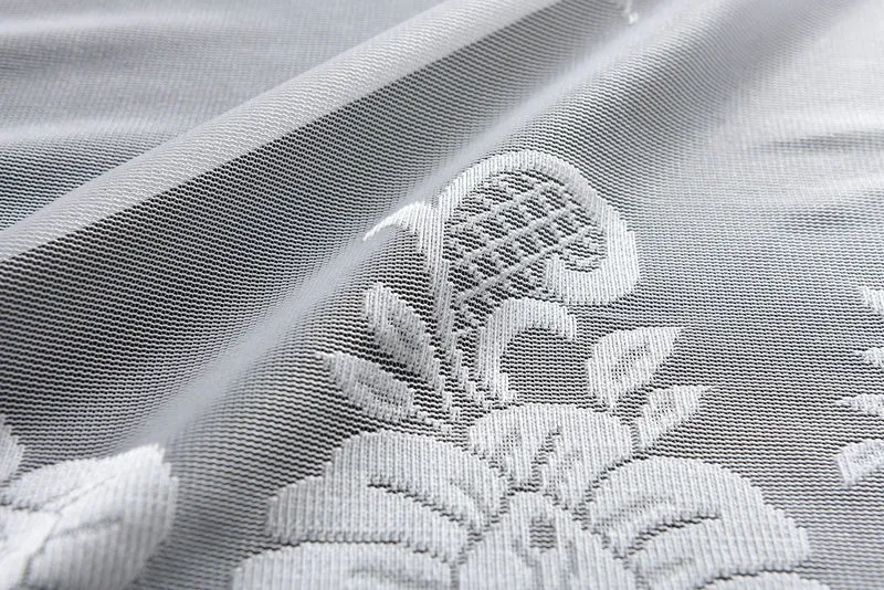 Bogenstore Gardine Jacquard »Rosendahl«, Blumenmuster Weiß Kräuselband Universalband Faltenband Store 13140