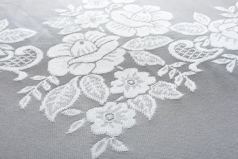 Bogenstore Gardine Jacquard »Rosendahl«, Blumenmuster Weiß Kräuselband Universalband Faltenband Store 13140