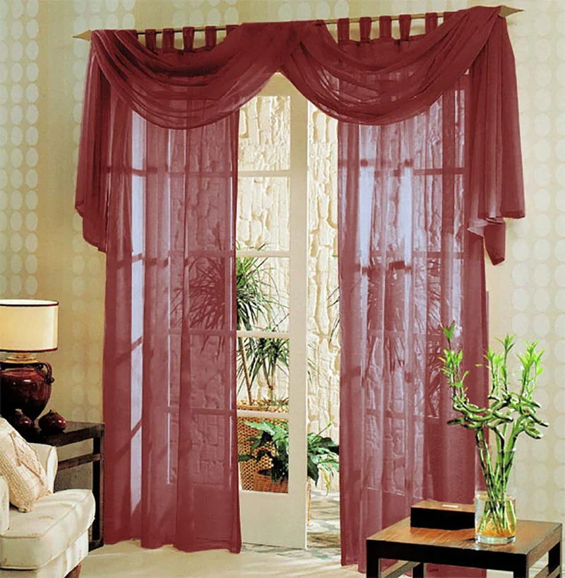 Voile komplett GARDINEN SET 3tlg. 60999