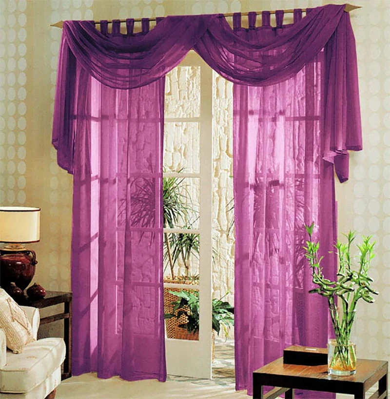 Voile komplett GARDINEN SET 3tlg. 60999