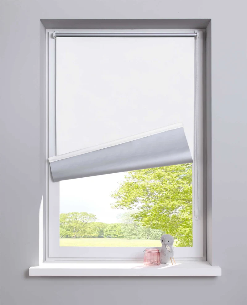 Thermo Seitenzugrollo Klemmfix Kettenzug Rollo Easyfix mit Thermobeschichtung energie sparend 62400