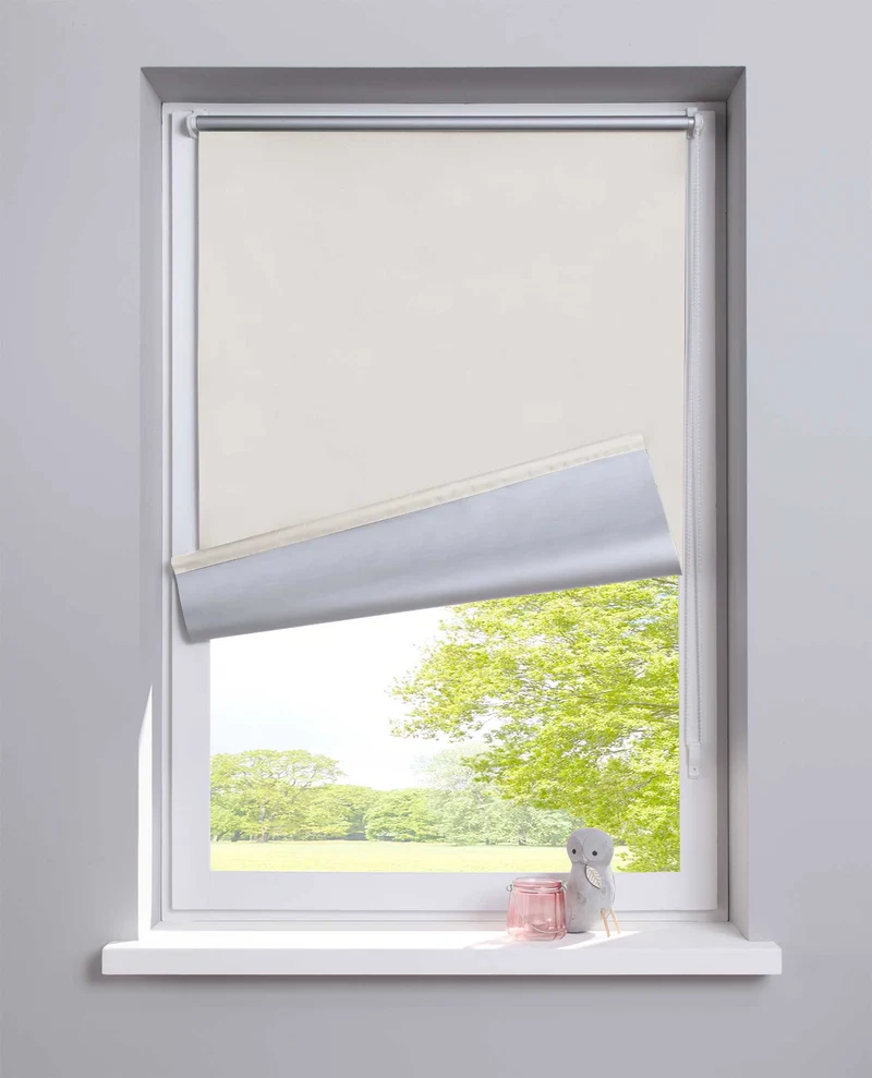 Thermo Seitenzugrollo Klemmfix Kettenzug Rollo Easyfix mit Thermobeschichtung energie sparend 62400