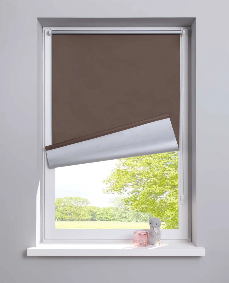 Thermo Seitenzugrollo Klemmfix Kettenzug Rollo Easyfix mit Thermobeschichtung energie sparend 62400