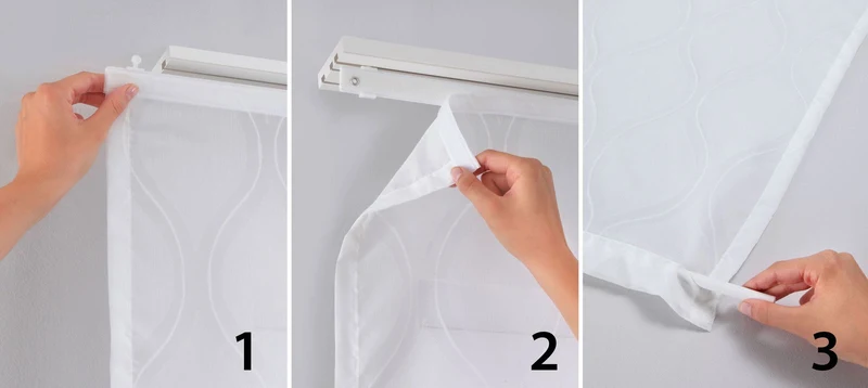 2er-Pack Schiebegardine Flächenvorhang »Toledo« Lasercut Wildseide Optik Voile inkl. Paneelwagen und Beschwerungsstangen 165660