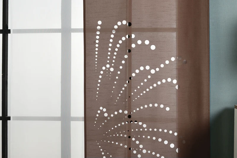2er-Pack Schiebegardine Flächenvorhang Rodez Lasercut Wildseide Optik Voile cm (HxB) inkl. Paneelwagen und Beschwerungsstangen 165640