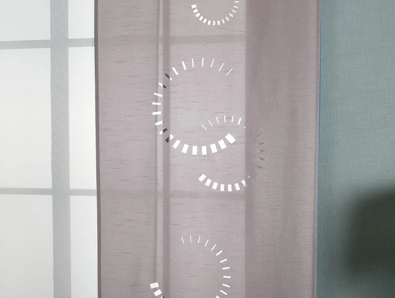 2er-Pack Schiebegardine Flächenvorhang Avila Lasercut Wildseide Optik Voile cm (HxB) inkl. Paneelwagen und Beschwerungsstangen 165610