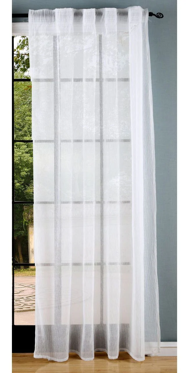Gardine Crushed Leinen Optik Transparent verdeckte Schlaufen Universalband (Höhe x Breite cm) 20475