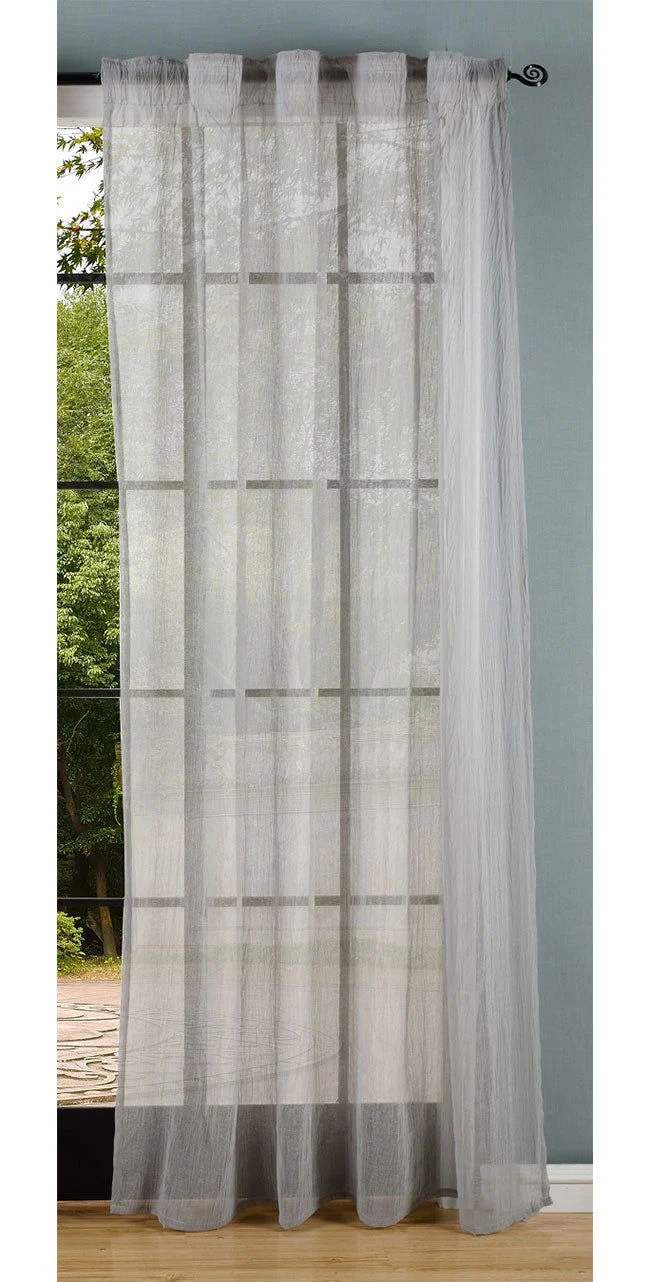 Gardine Crushed Leinen Optik Transparent verdeckte Schlaufen Universalband (Höhe x Breite cm) 20475