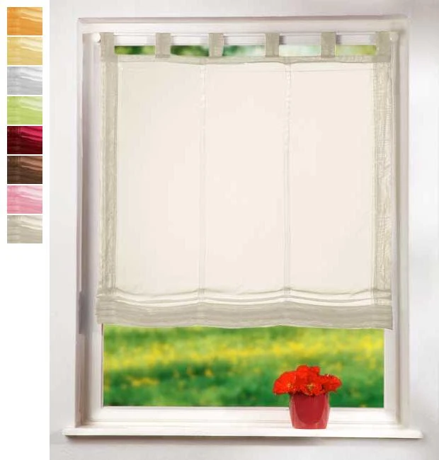 Raffrollo Voile »UNI« mit Schlaufen transparent 61008