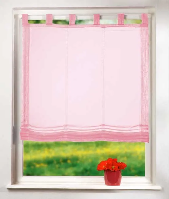 Raffrollo Voile »UNI« mit Schlaufen transparent 61008