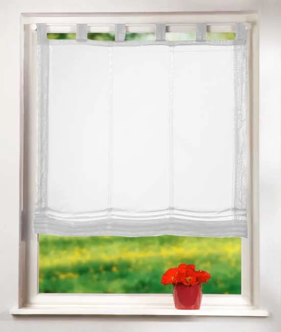 Raffrollo Voile »UNI« mit Schlaufen transparent 61008