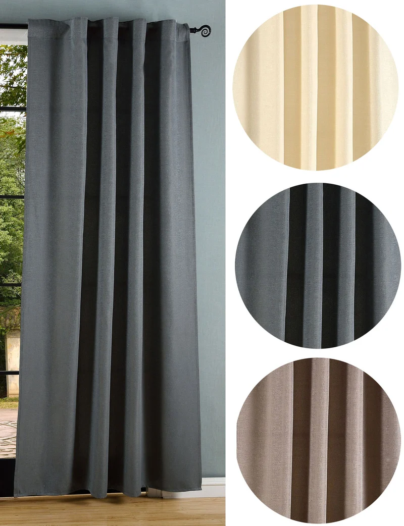 Vorhang Jacquard Deko Gardine verdeckte Schlaufen feine Musterung Universalband blickdicht lichtdurchlässig (Höhe x Breite cm) 20465