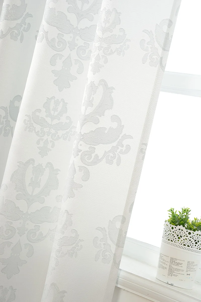 Vorhang Jacquard Deko Gardine verdeckte Schlaufen Barock Lurex Garn glänzend lichtdruchlässig (Höhe x Breite cm) 20455