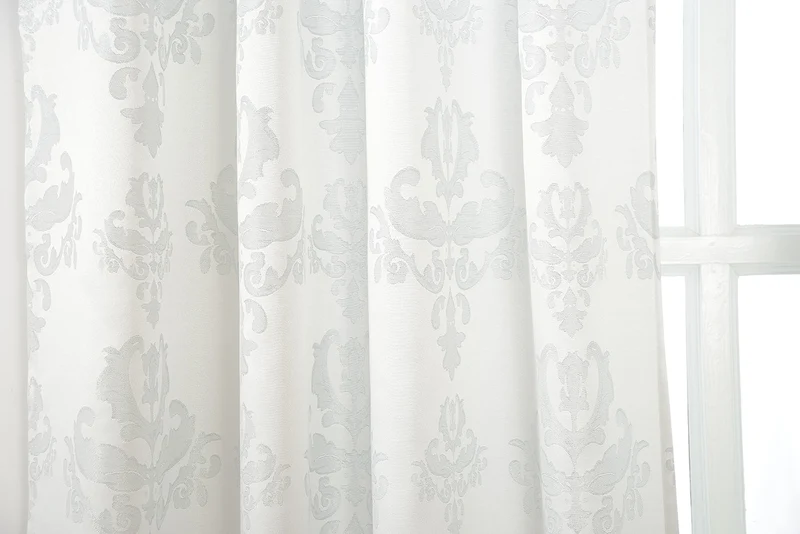 Vorhang Jacquard Deko Gardine verdeckte Schlaufen Barock Lurex Garn glänzend lichtdruchlässig (Höhe x Breite cm) 20455