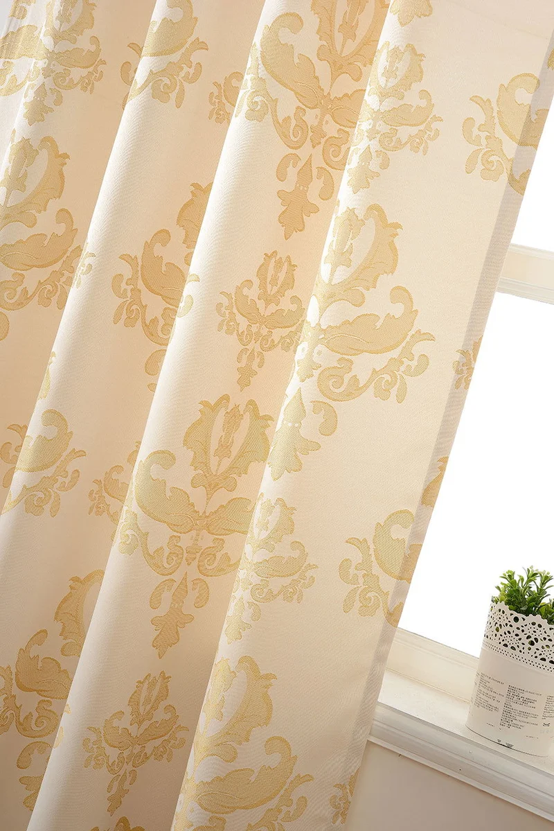 Vorhang Jacquard Deko Gardine verdeckte Schlaufen Barock Lurex Garn glänzend lichtdruchlässig (Höhe x Breite cm) 20455