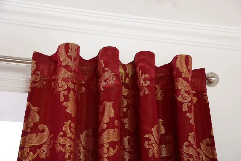 Vorhang Jacquard Deko Gardine verdeckte Schlaufen Barock Lurex Garn glänzend lichtdruchlässig (Höhe x Breite cm) 20455