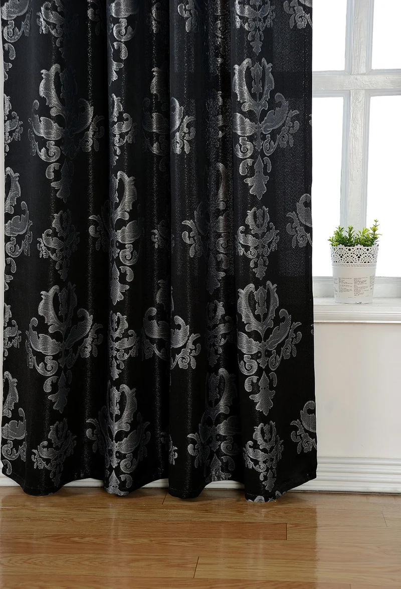 Vorhang Jacquard Deko Gardine verdeckte Schlaufen Barock Lurex Garn glänzend lichtdruchlässig (Höhe x Breite cm) 20455