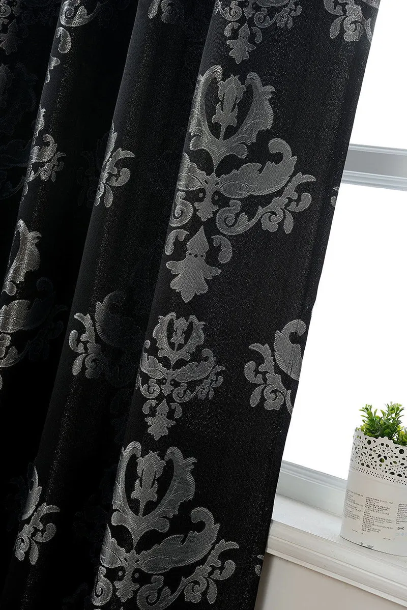 Vorhang Jacquard Deko Gardine verdeckte Schlaufen Barock Lurex Garn glänzend lichtdruchlässig (Höhe x Breite cm) 20455