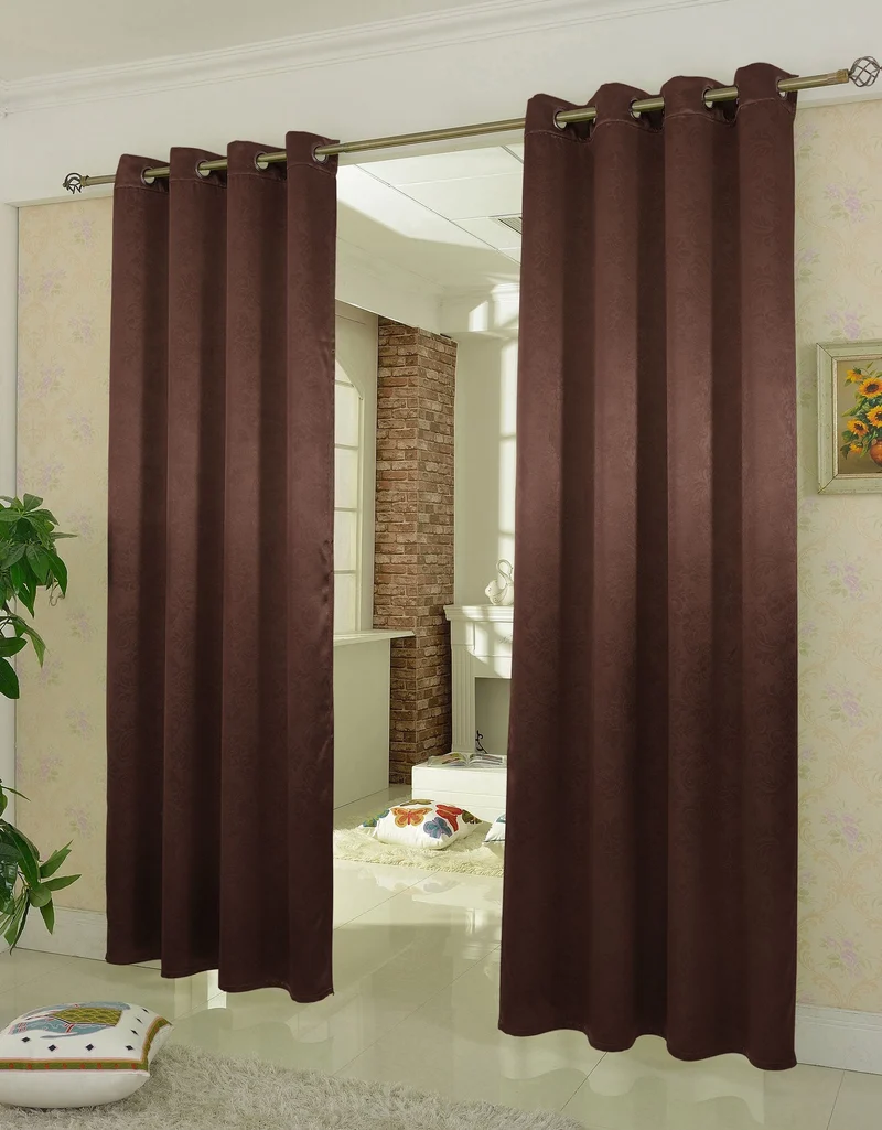 Satin Emboss / Reliefprägung bemustert Vorhang Gardine, Barock, 20370