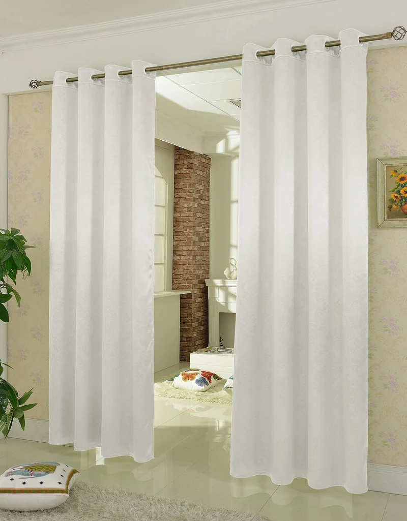 Satin Emboss / Reliefprägung bemustert Vorhang Gardine, Barock, 20370
