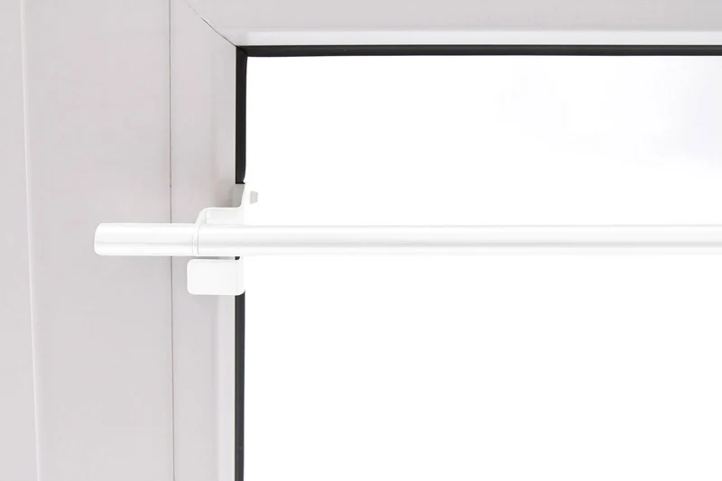 Vitragestange Bistrostange Klemmstange Metall Pressfix Zylinder ausdrehbar klemmbar 80-110 cm Weiß, 130