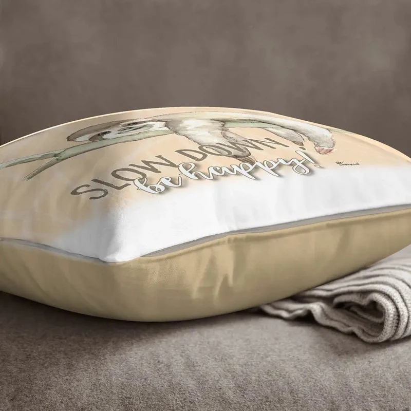 Faultier sloth slow down - be happy Kissen pillow Sunnywall®