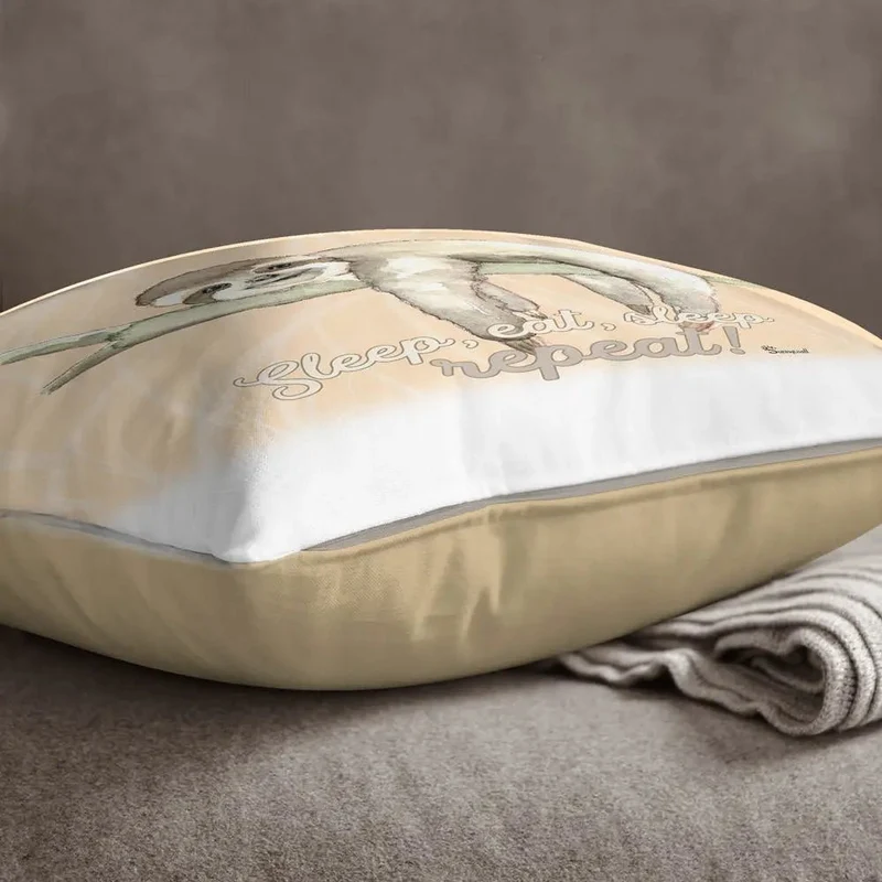 Faultier sloth sleep, eat, sleep, repeat Kissen pillow Sunnywall®