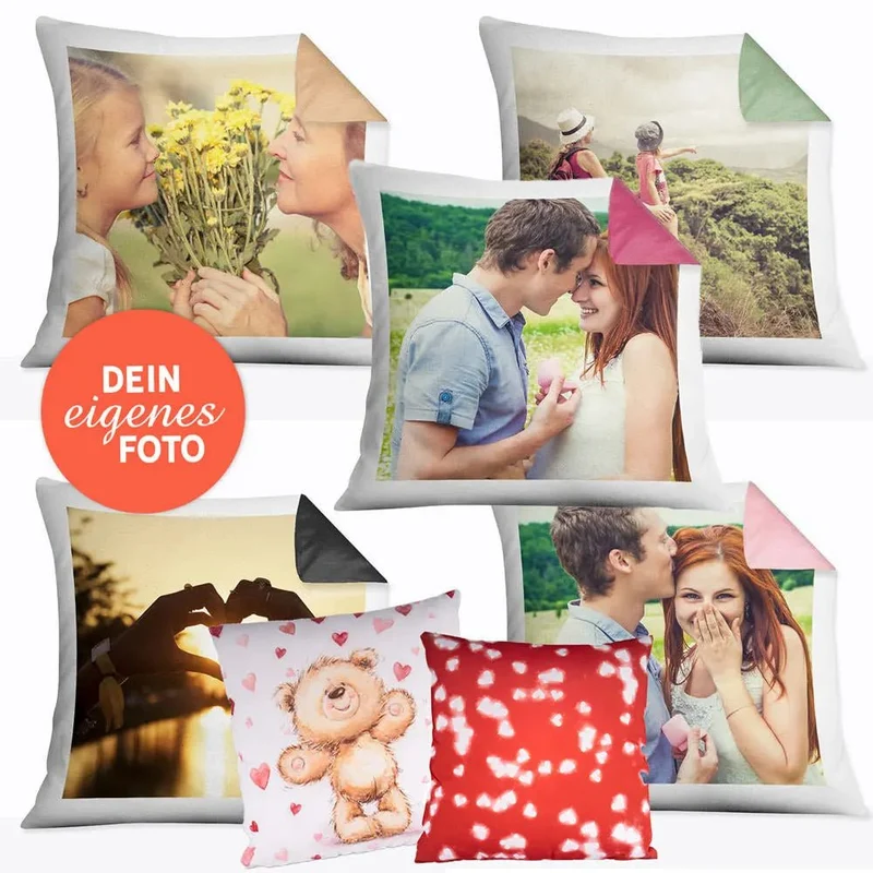 Fotokissen 40x40 – Kissen mit Foto & Wunschtext selbst gestalten