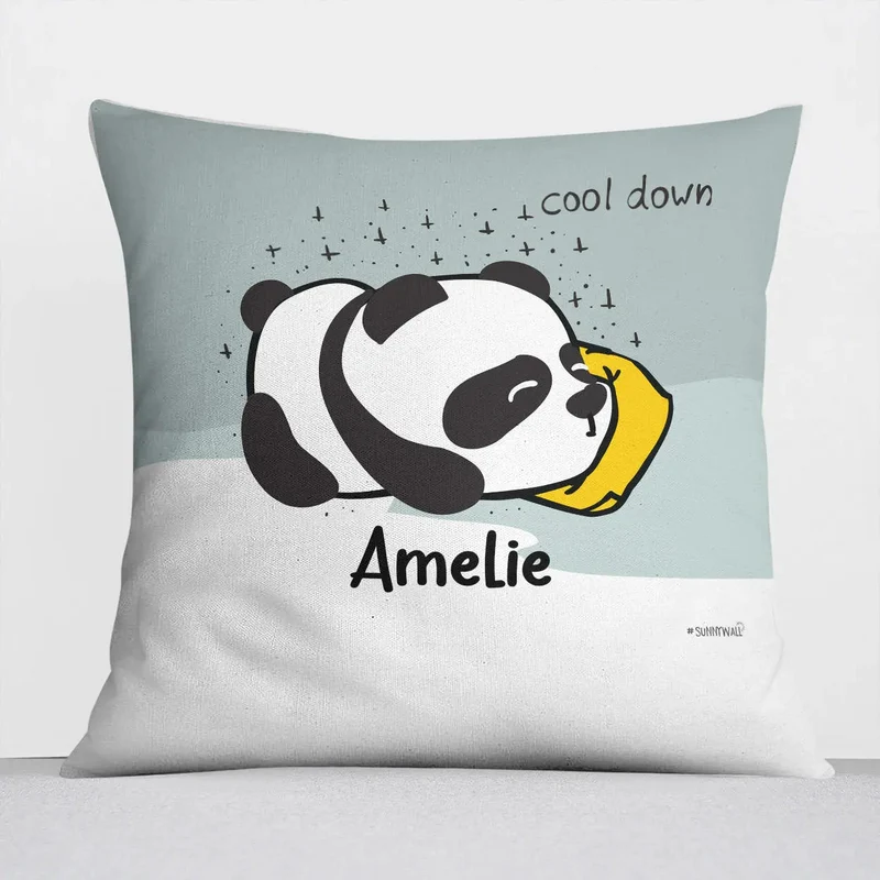 Kissen mit Reißverschluss Panda – Personalisiert mit Namen