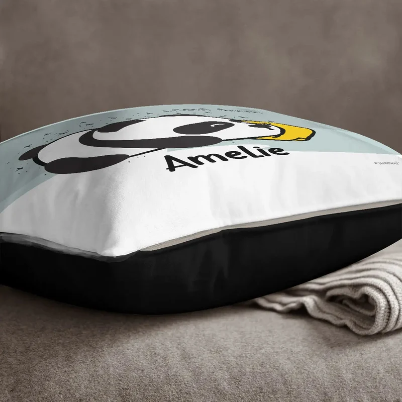 Kissen mit Reißverschluss Panda – Personalisiert mit Namen