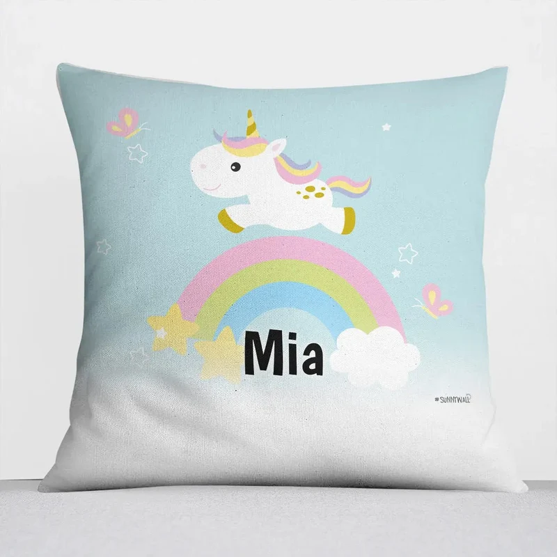 Kissen mit Reißverschluss Einhorn – Personalisiert mit Namen