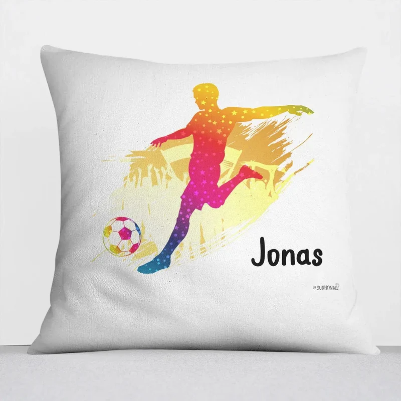 Kissen mit Reißverschluss Fußball – Personalisiert mit Namen
