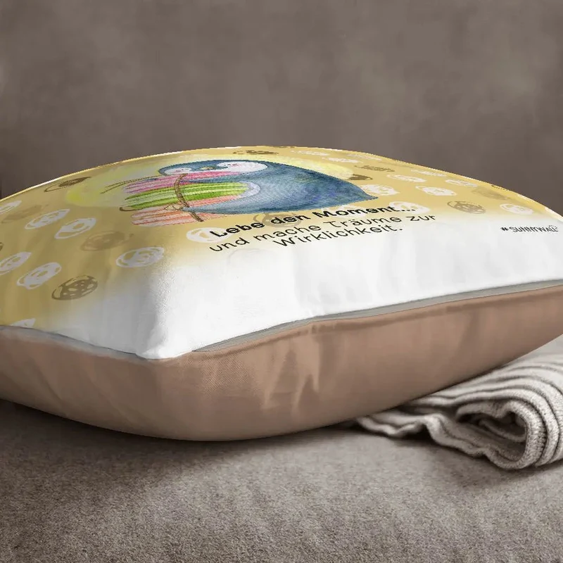 Pinguin Nigel Kissen pillow Sunnywall® Lebe den Moment... Träume Wirklichkeit