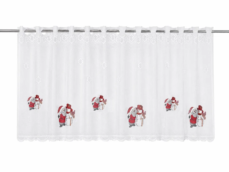 Scheibengardine Weihnachtsmann Schneemann HxB 50x135cm 2374