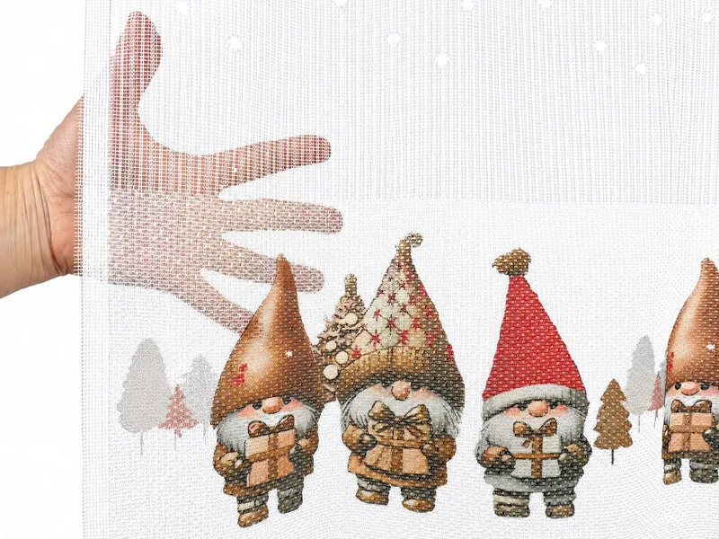 Scheibengardine Wichtel Weihnachten HxB 50x140cm 2373