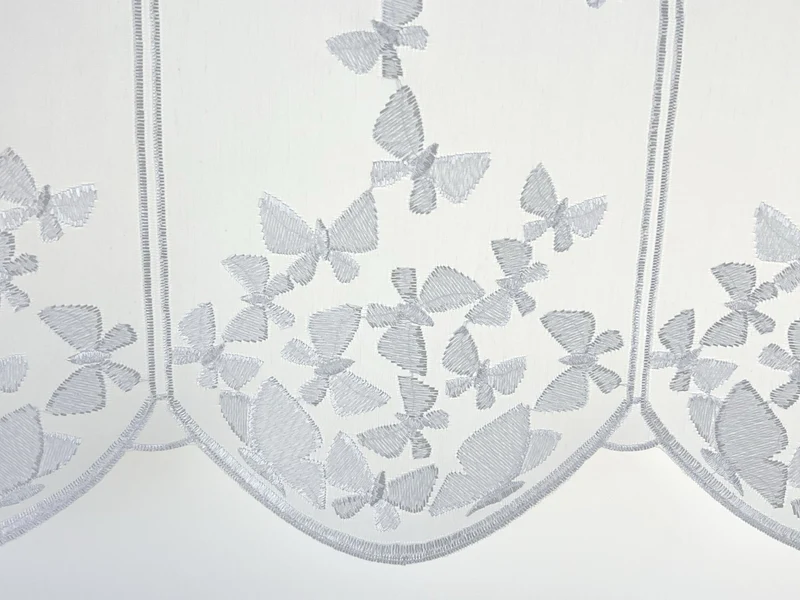 Scheibengardine Schmetterling Voile bestickt weiß versch. Höhen